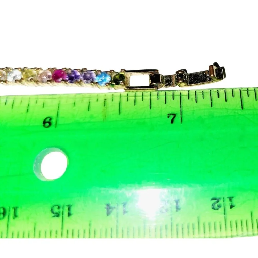 Baublebar Rhinestone Bracelet Multicolored Gold Tone Initial E - Picture 5 of 5